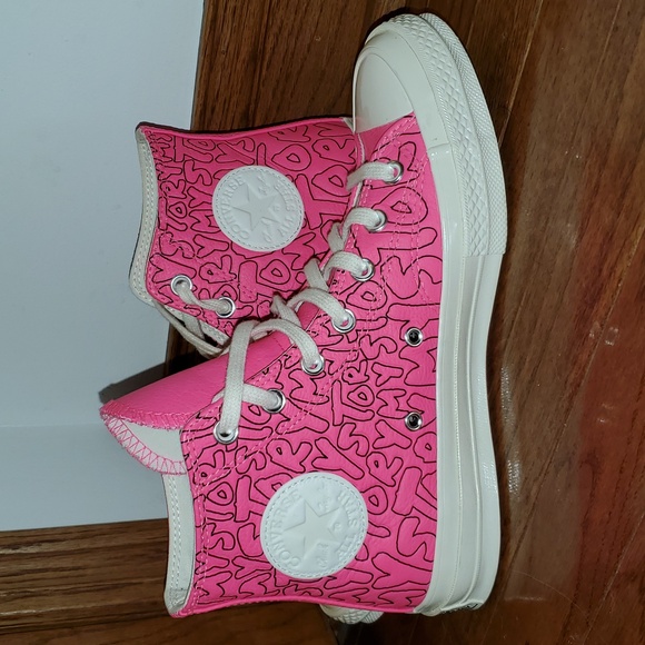 Converse Chuck 70 All Star High Top. Pink leather Sneaker. Womens 8. Men's 6 - Picture 5 of 13